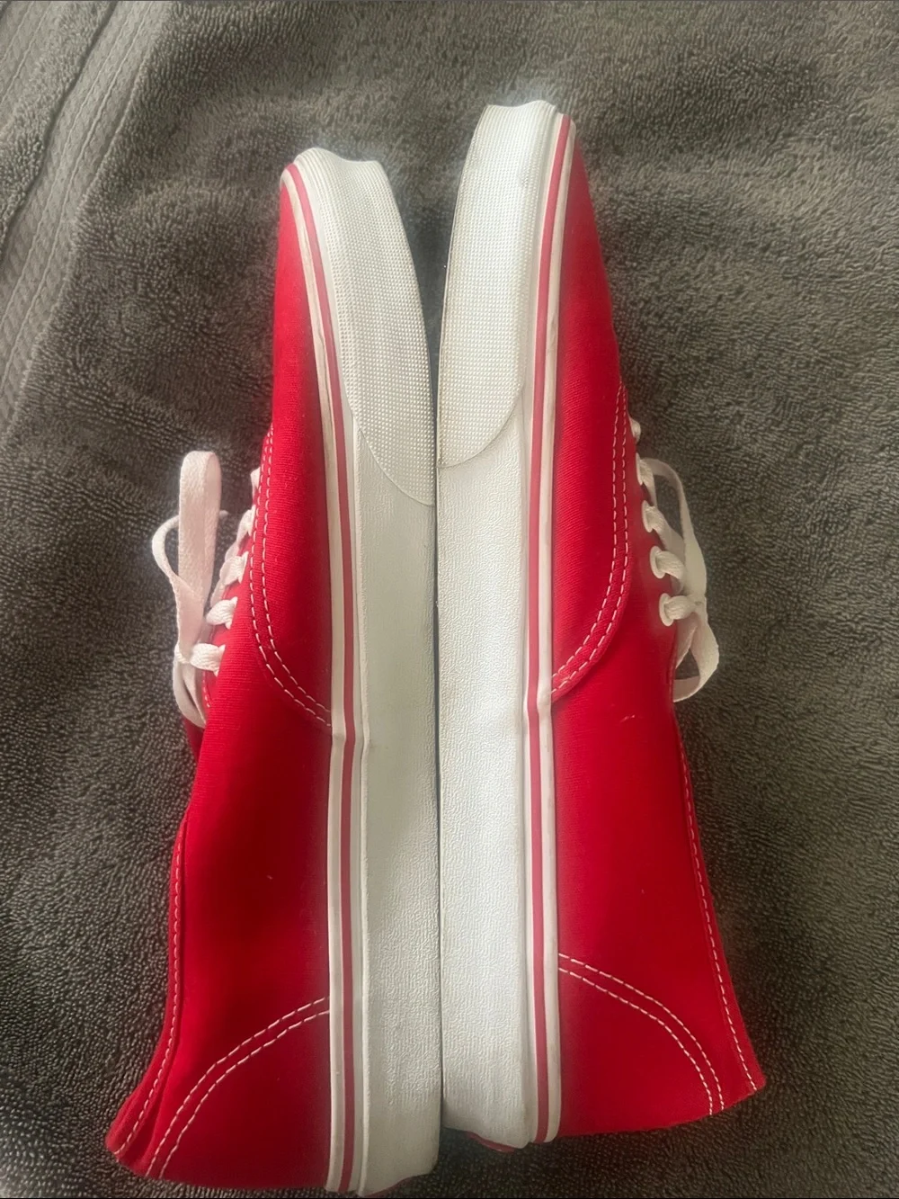 Vans Red Canvas Low-Top Sneakers with White Details